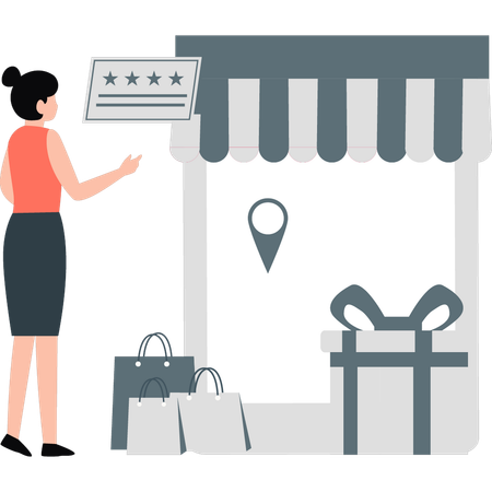 Woman pointing online location pin  Illustration