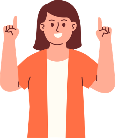 Woman Pointing Something  Illustration