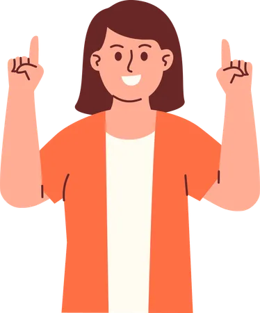 Woman Pointing Something  Illustration