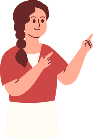 Woman Pointing Something  Illustration