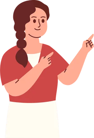 Woman Pointing Something  Illustration