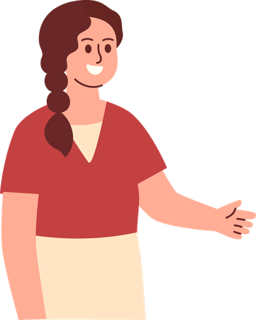 Woman Pointing Something  Illustration