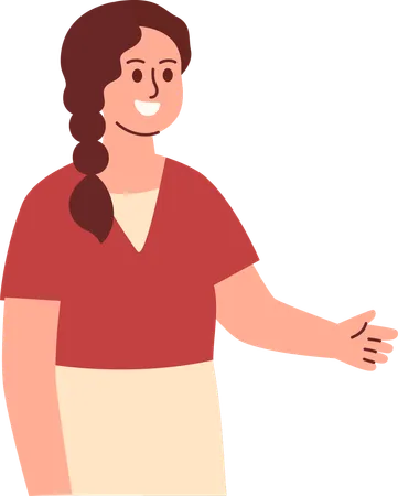 Woman Pointing Something  Illustration