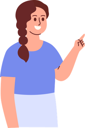 Woman Pointing Something  Illustration