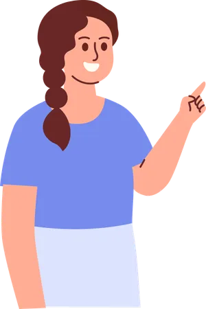 Woman Pointing Something  Illustration