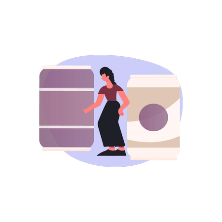 Woman  pointing teen pack  Illustration