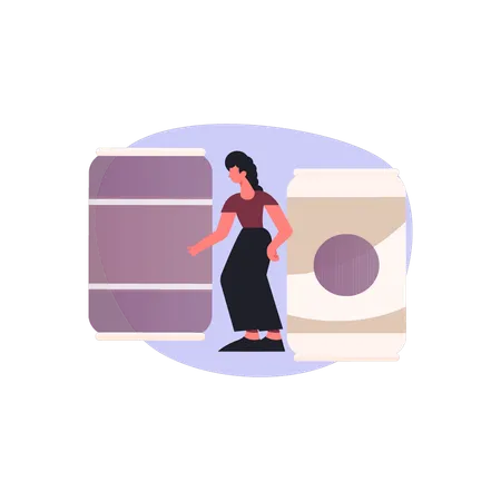 Woman  pointing teen pack  Illustration