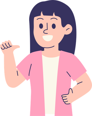 Woman Pointing To Herself  Illustration