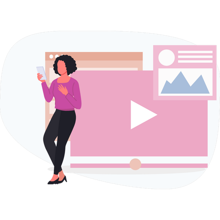 Woman pointing website programming  Illustration