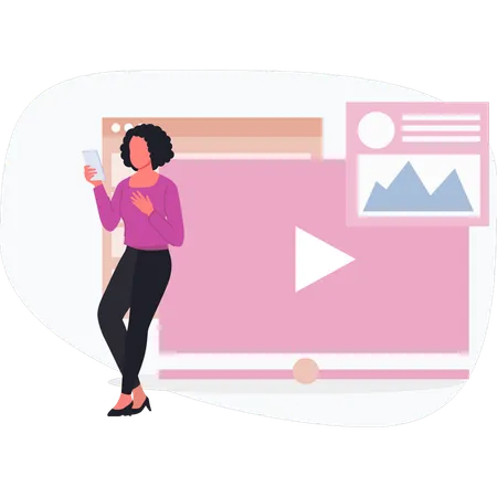 Woman pointing website programming  Illustration