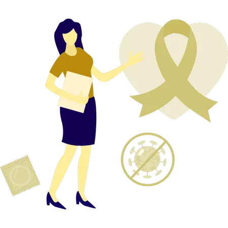 Woman pointing world hypertension day  Illustration