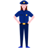 illustrations of female security officer