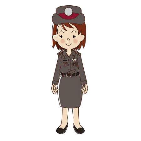 Woman polices in uniform  Illustration