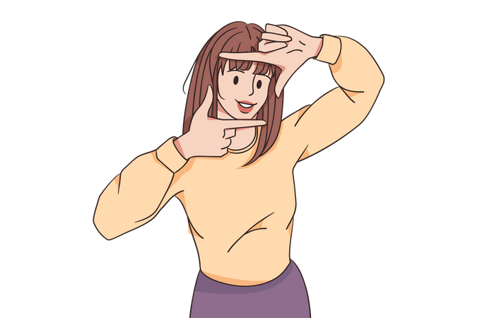 Woman posing for photo  일러스트레이션