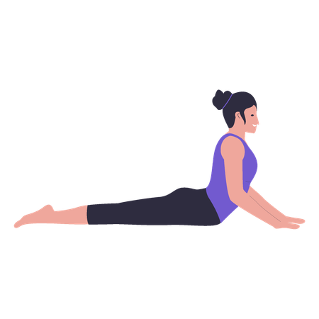 Woman posing in kegel exercise  Illustration