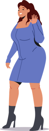 Woman posing in stylish fashion Illustration