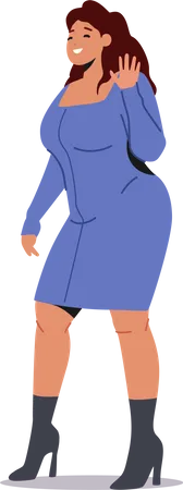Woman posing in stylish fashion  Illustration