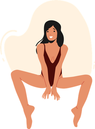 Woman posing in swimsuit  Illustration