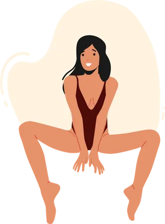 Woman posing in swimsuit Illustration