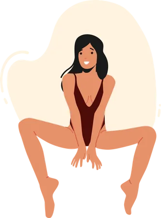 Woman posing in swimsuit  Illustration