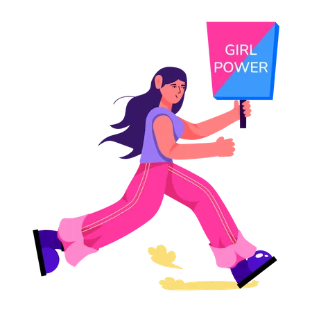 Flat Illustration Of Woman Power Illustration