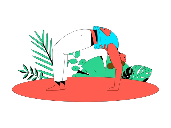Woman practices yoga everyday  Illustration