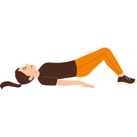 Woman practices yoga in early morning  Illustration