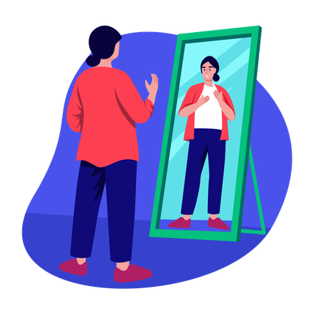 Woman practicing speech  Illustration
