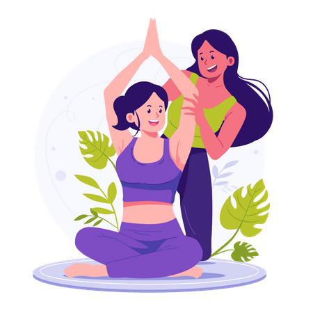 Woman practicing yoga  Illustration