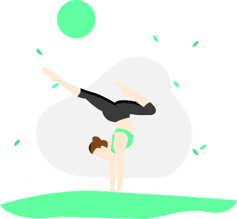 Woman Practicing Yoga  Illustration