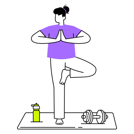 Woman prefers doing yoga  Illustration