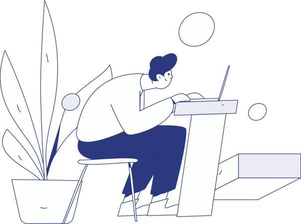 分析チャートを提示する女性  イラスト