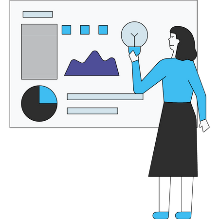 Woman presenting business idea  Illustration