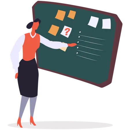 Woman presenting business task  Illustration