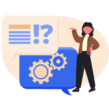 Woman presenting chat setting  Illustration