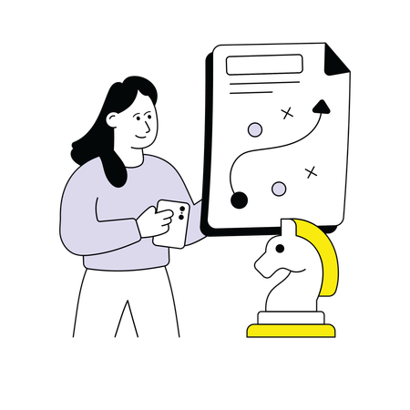 Woman Presenting Creative Strategy  Illustration