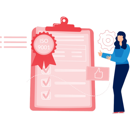 Woman presenting customer feedback report  Illustration