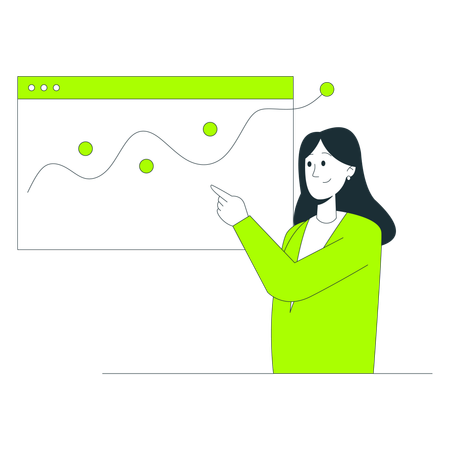 Woman Presenting Data Analysis  Illustration