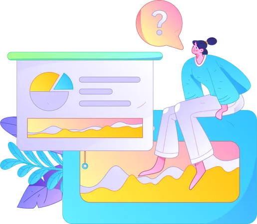 Woman Presenting data analysis  Illustration