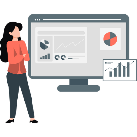 Woman presenting financial accounting assessment  Illustration