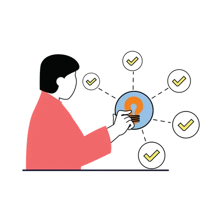 Woman presenting idea  Illustration