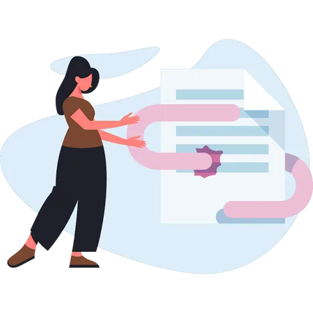 Woman presenting office document  Illustration