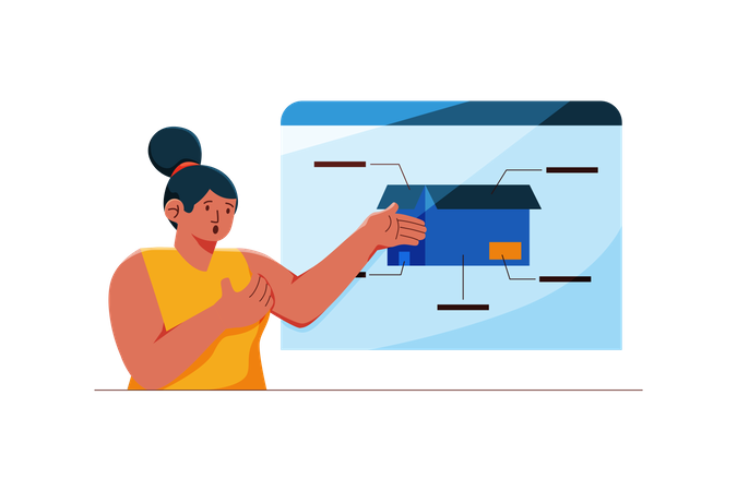 Woman presenting Product  Illustration