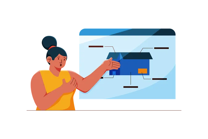 Woman presenting Product  Illustration