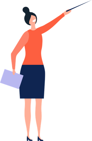 Woman presenting something  Illustration