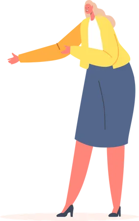 Woman presenting something  Illustration