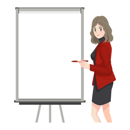 Woman presenting something  Illustration