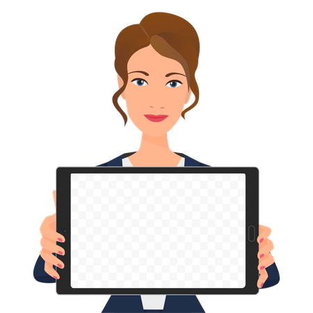 Woman presenting tablet  Illustration