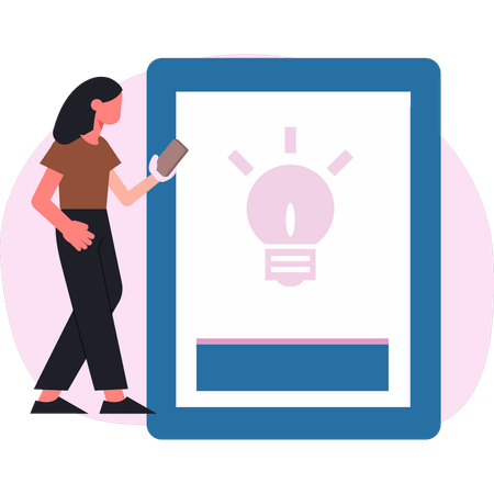 Woman presenting web ideas  Illustration