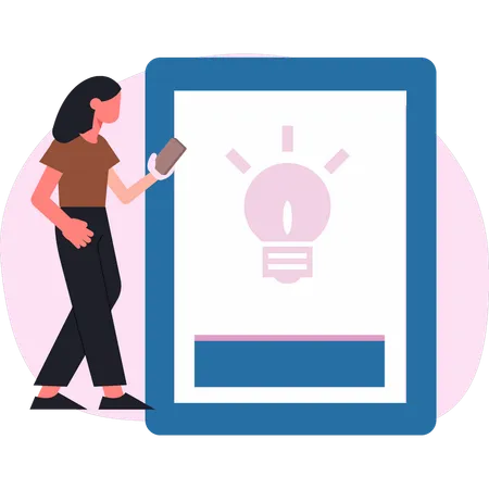 Woman presenting web ideas  Illustration